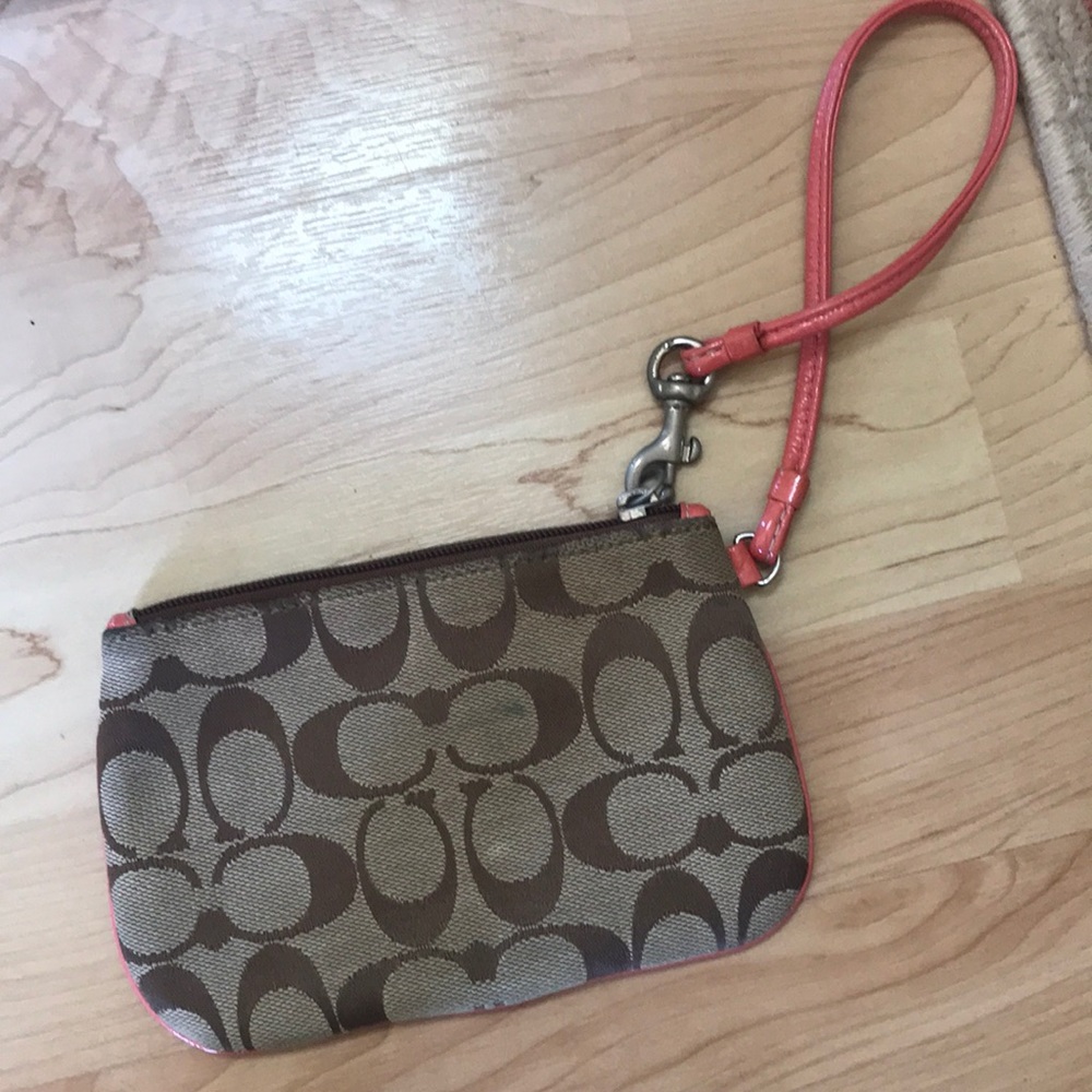Coach brown and pink wristlet - Picture 2 of 2